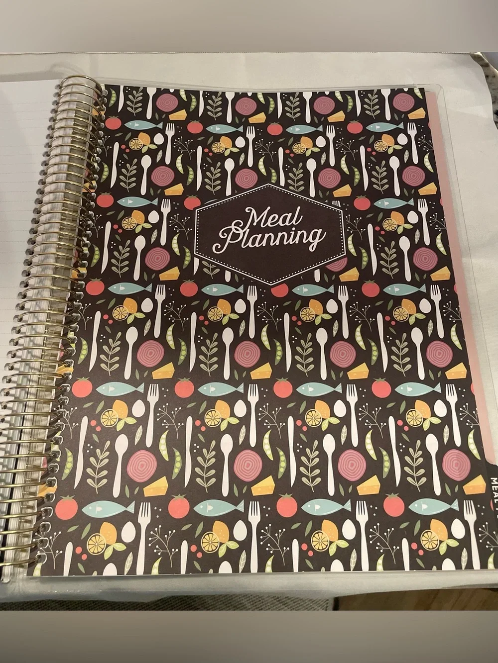“Let’s Cook” recipe binder, spiral kitchen planner w/stickers & tabbed sections